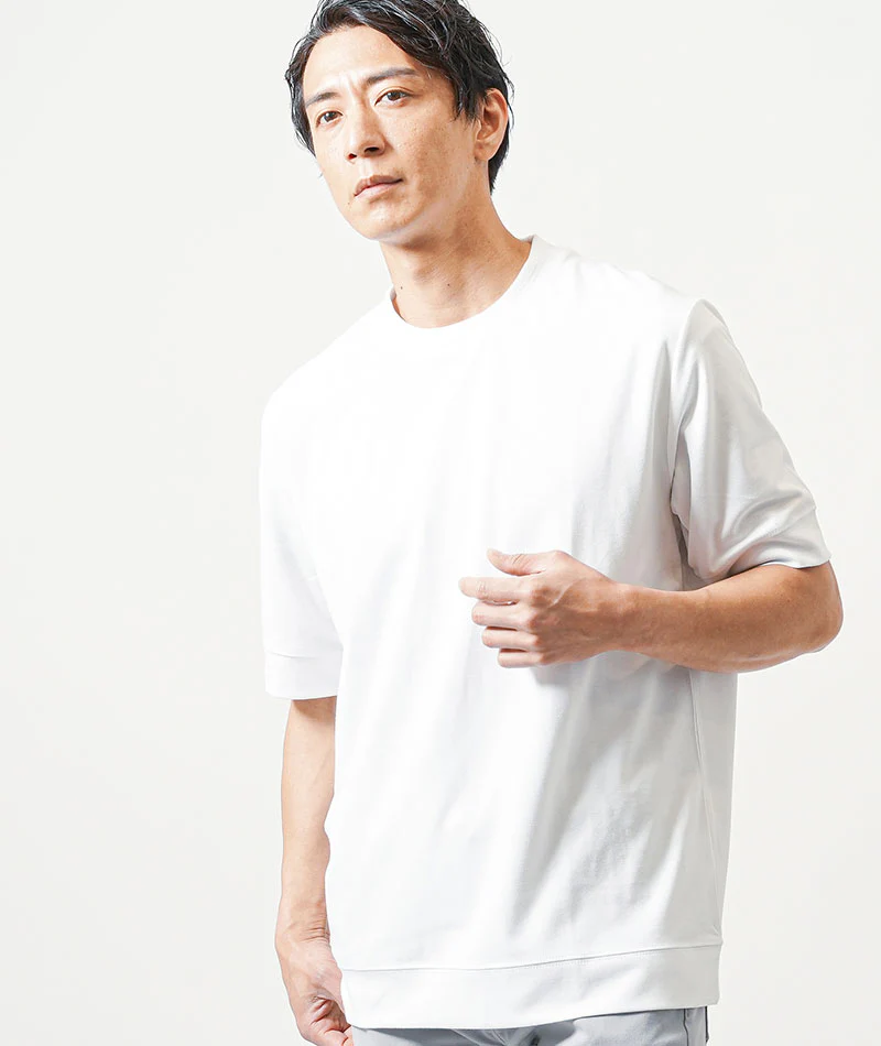 汗染み軽減リブジャガード半袖クルーネックＴシャツ - Image 13