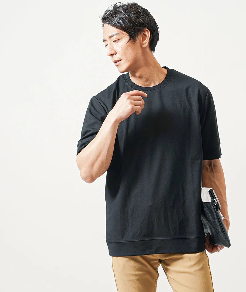 汗染み軽減リブジャガード半袖クルーネックＴシャツ - Image 19