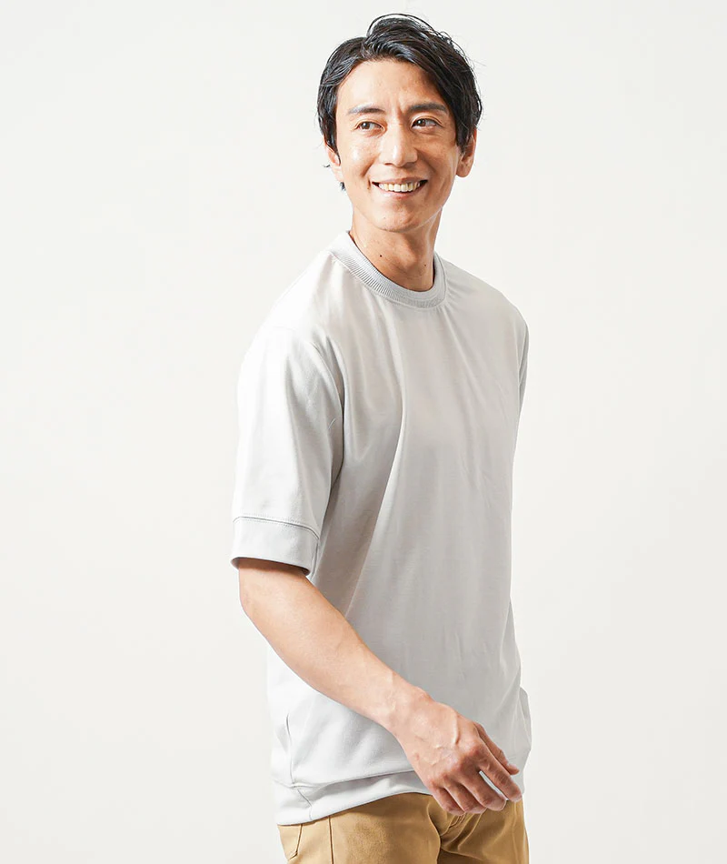 汗染み軽減リブジャガード半袖クルーネックＴシャツ - Image 27