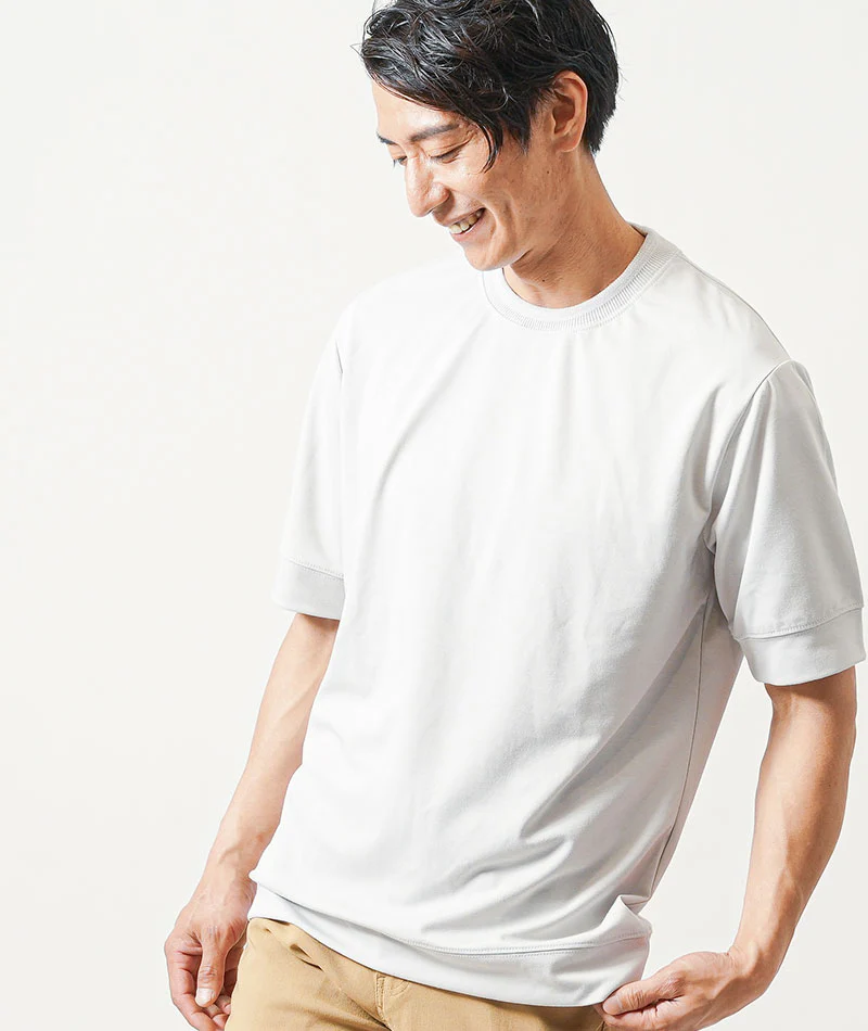 汗染み軽減リブジャガード半袖クルーネックＴシャツ - Image 28