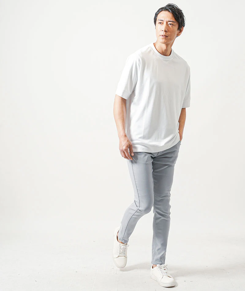 汗染み軽減リブジャガード半袖クルーネックＴシャツ - Image 9
