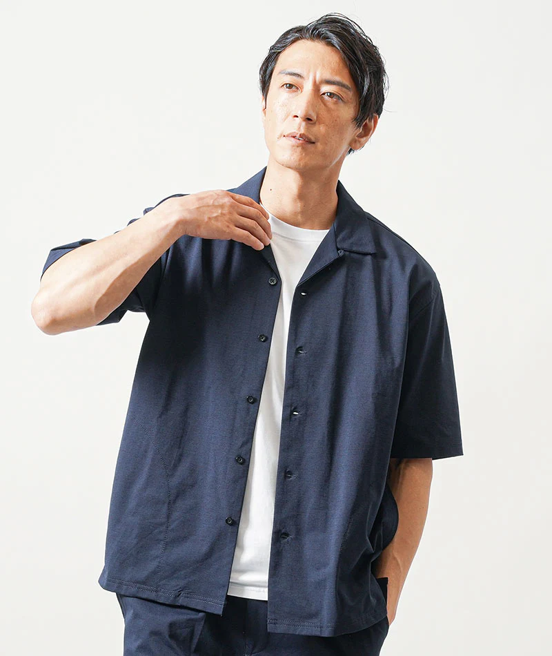 接触冷感ドライイージーケア半袖オープンカラーシャツ - Image 11