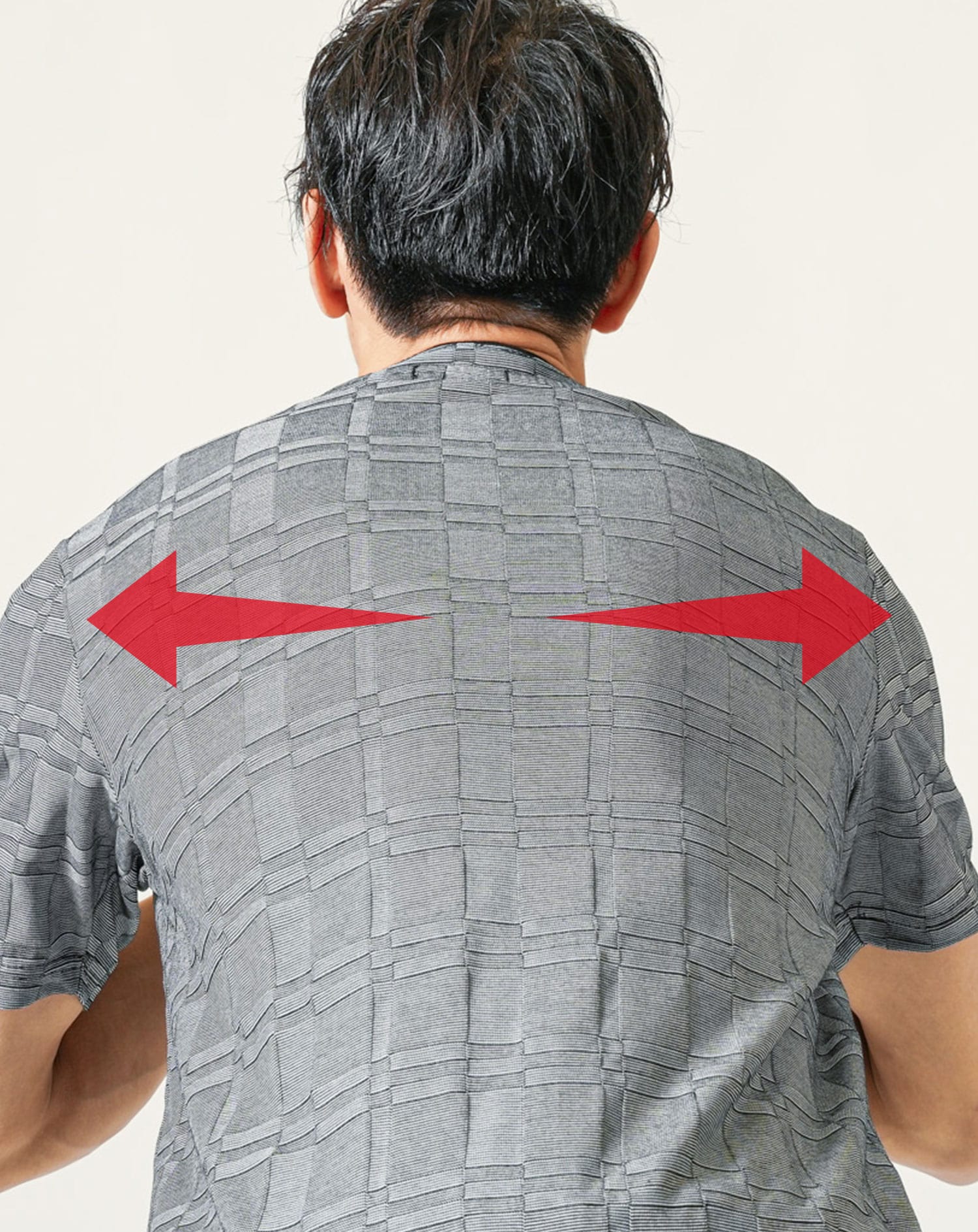 フェイクレイヤードチェックジャガード半袖VネックＴシャツ - Image 10