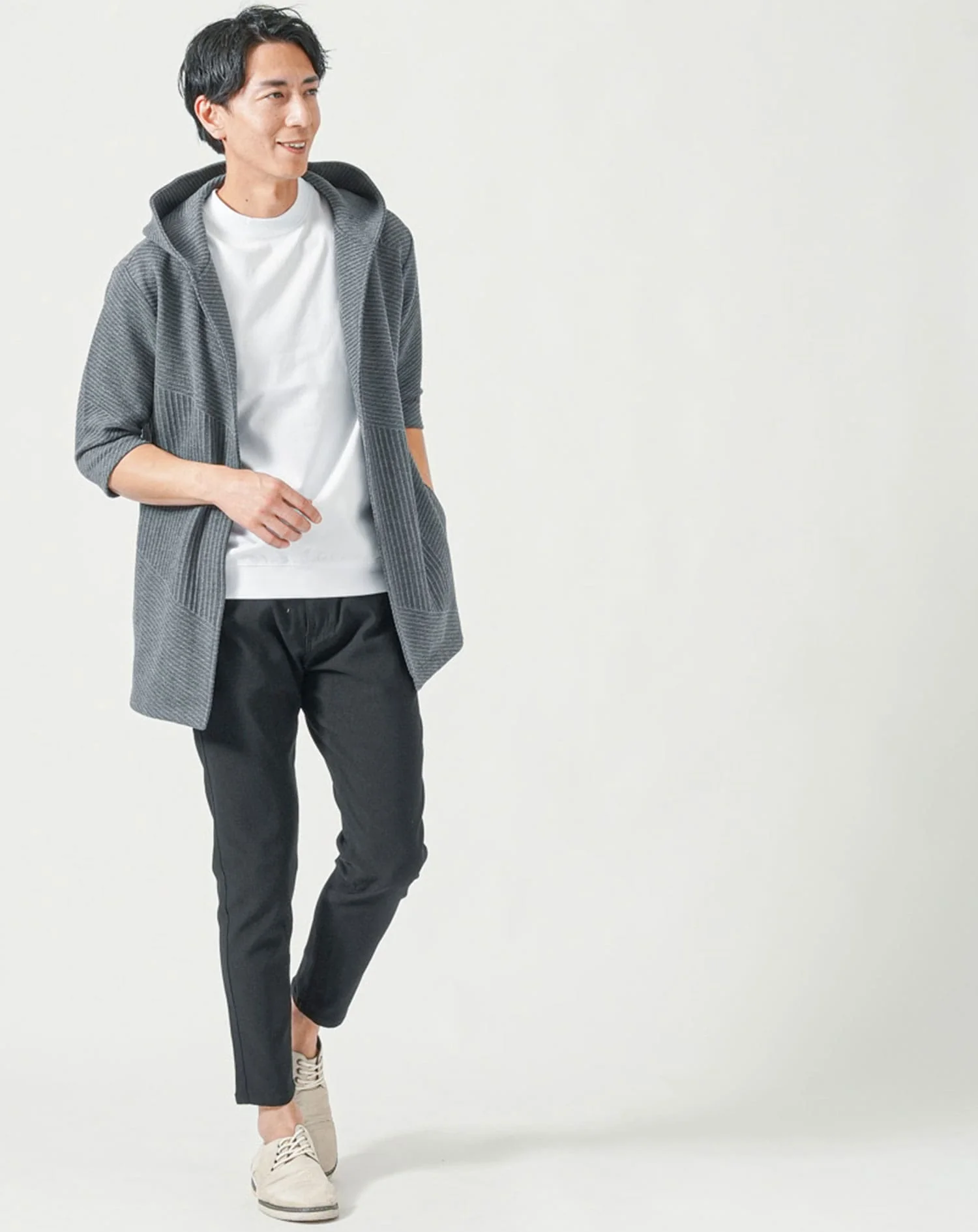 接触冷感リブ付き半袖クルーネック・VネックTシャツ - Image 20