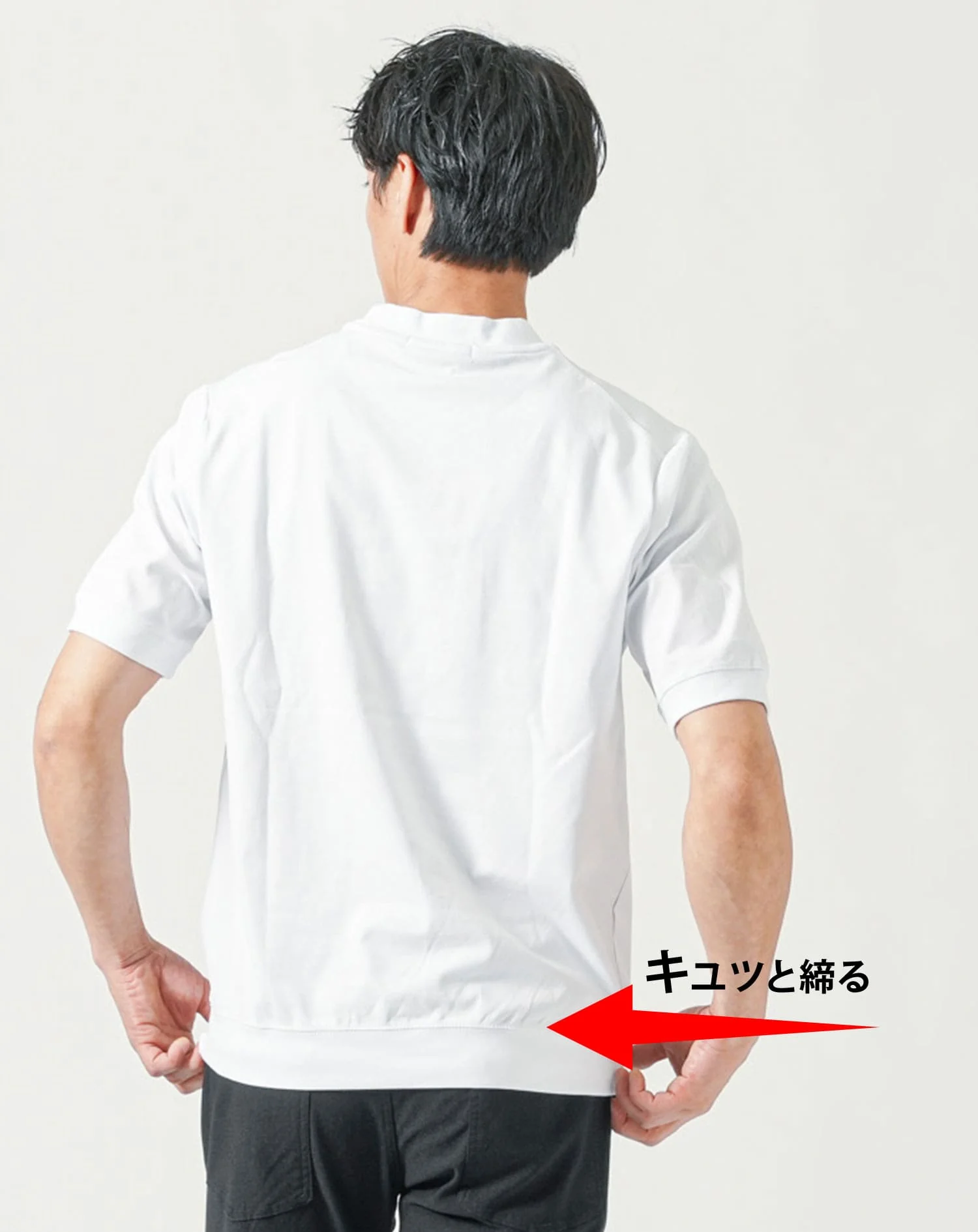 接触冷感リブ付き半袖クルーネック・VネックTシャツ - Image 8