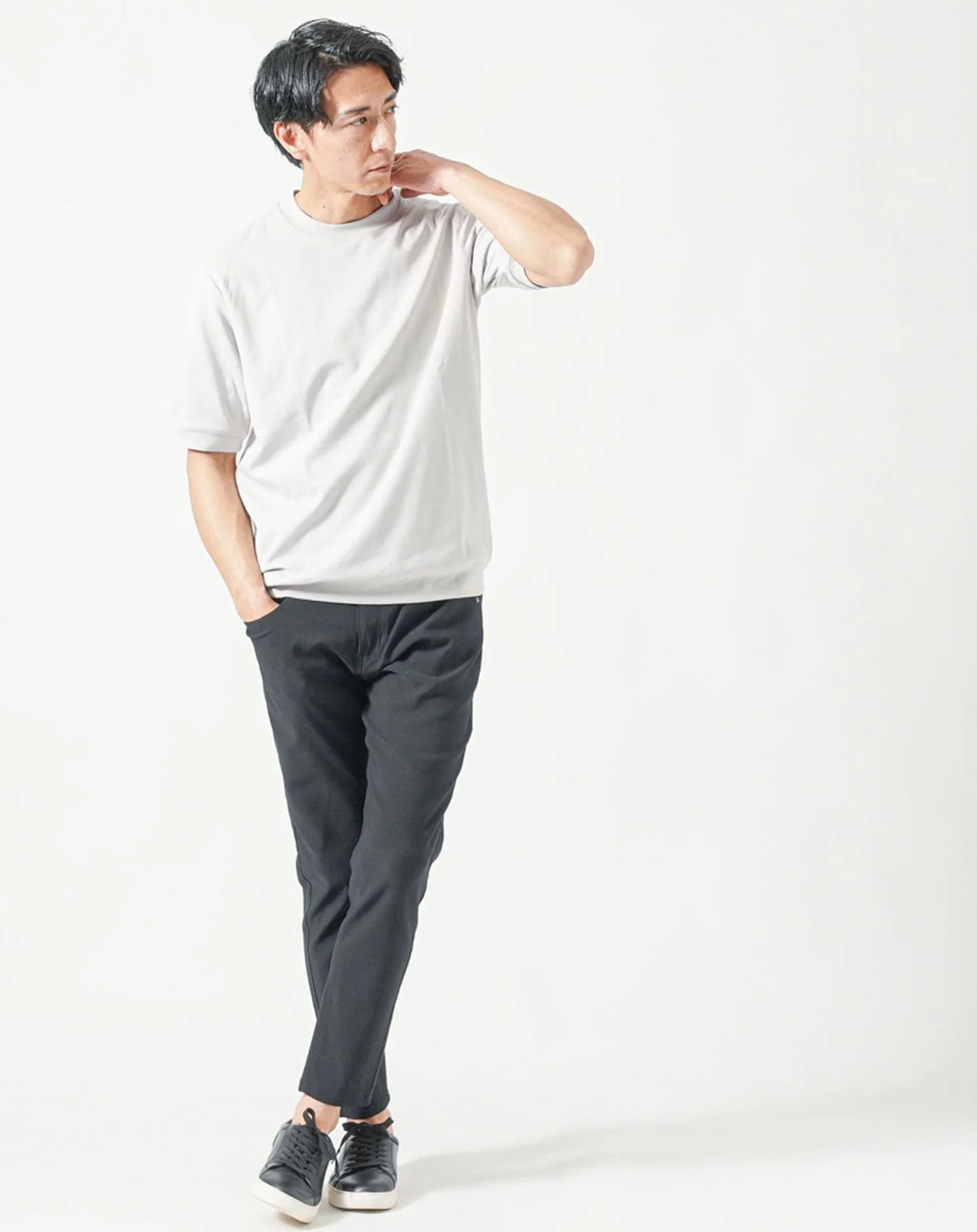 お得な3枚セット スムースコットン半袖クルーネックTシャツ - Image 45