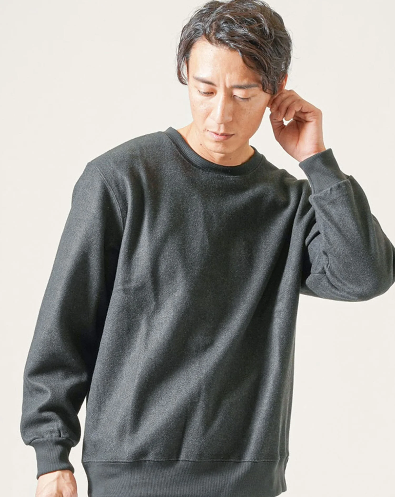 メルトン長袖クルーネックトレーナー - Image 3