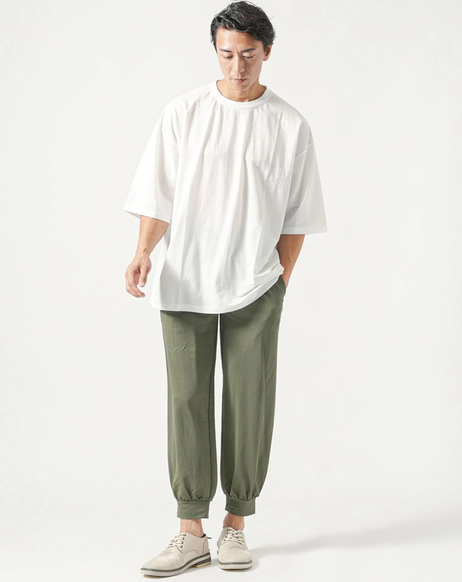 セットアップ 接触冷感オーバーサイズ半袖Tシャツ×ストレッチジョガーパンツ - Image 7
