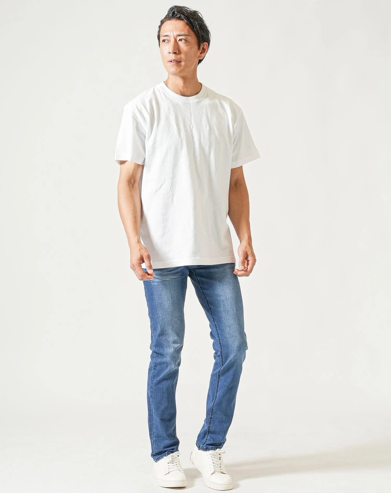 厚手生地クルーネック半袖無地Tシャツ - Image 5