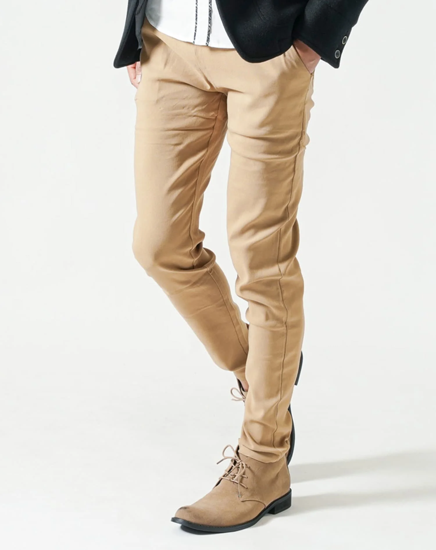 裏起毛素材スーパーストレッチイージーチノパンツ - Image 17