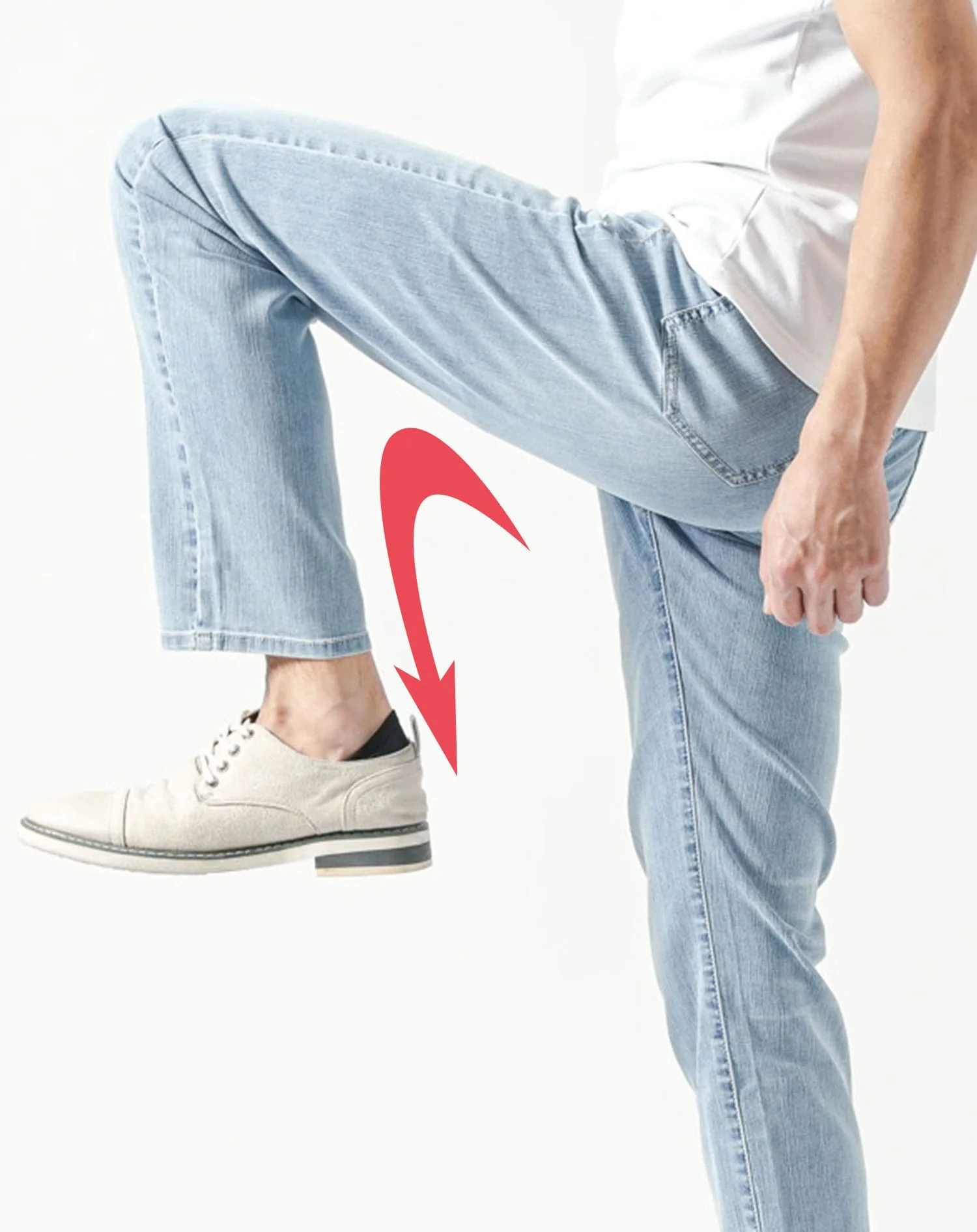 接触冷感ウォッシュ加工テーパードストレッチデニムパンツ - Image 10