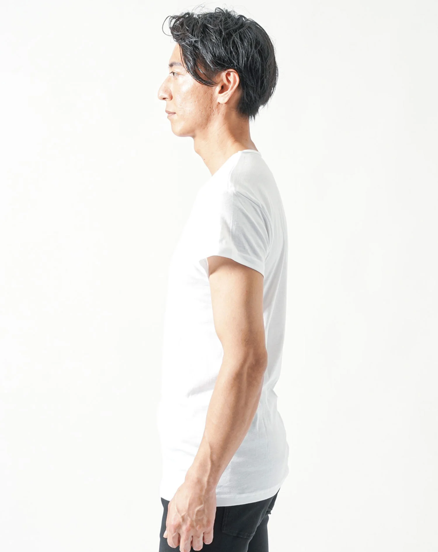 接触冷感汗取りパット付き半袖VネックインナーTシャツ - Image 19