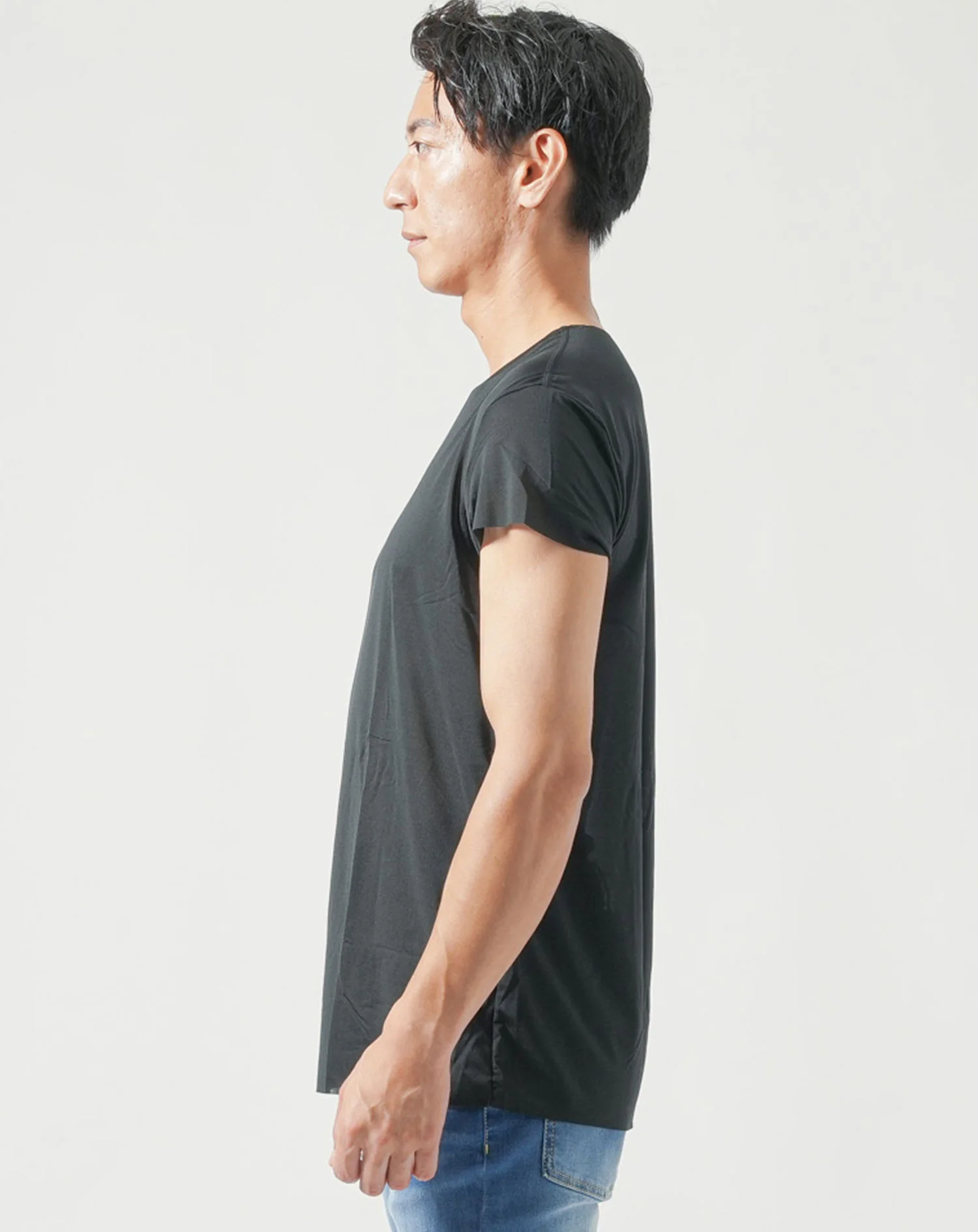 Tシャツ専用インナー　汗取りパット付きカットオフUネック短半袖Tシャツ - Image 20