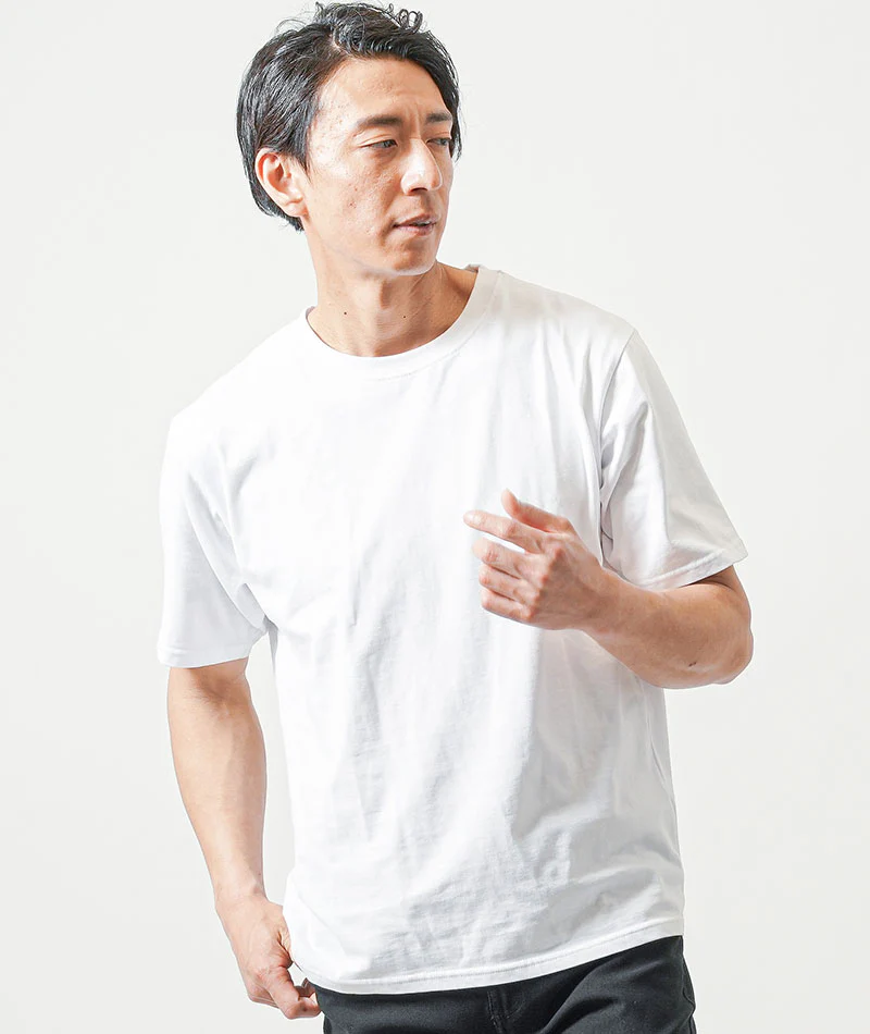 30代メンズ3点コーデセット　ベージュ半袖シャツ×白半袖Tシャツ×黒ストレッチチノパンツ - Image 7