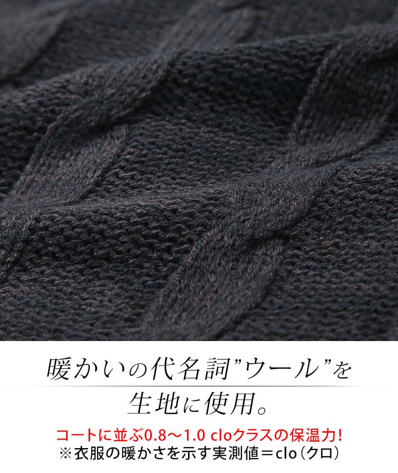 スタンドカラーニットアウター - Image 3
