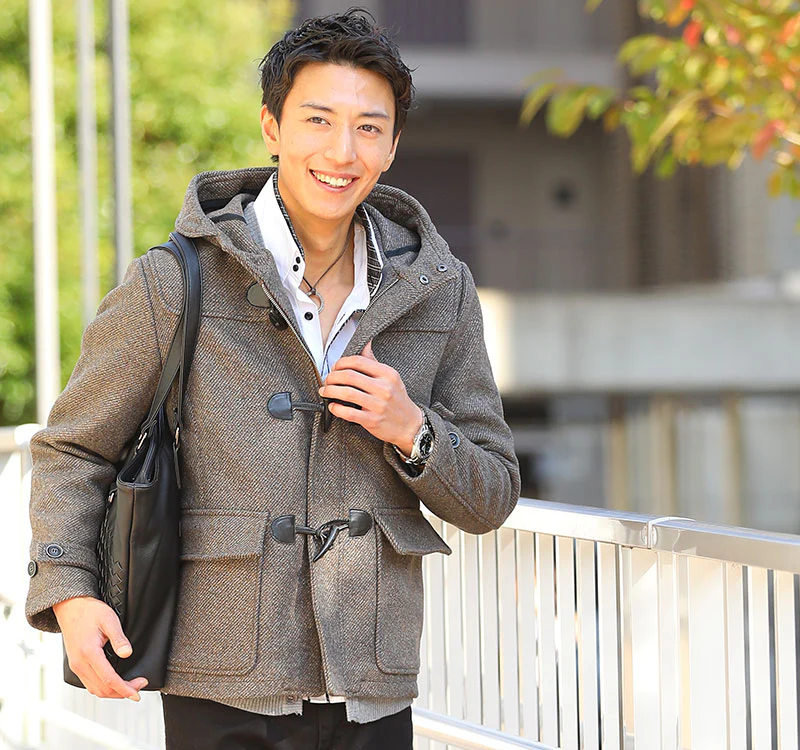 カルゼ織りウール混ショートダッフルコート - Image 10