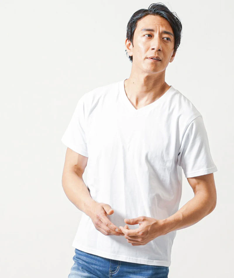 40代メンズ3点コーデセット　黒5分袖サマーカーディガン×白半袖Tシャツ×ブルーアンクルデニムパンツ - Image 11