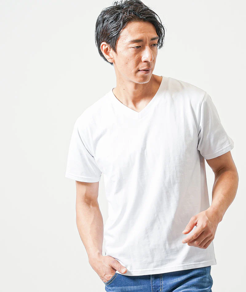 40代メンズ夏の3点コーデセット　グレー5分袖サマーカーディガン×白半袖Tシャツ×ブリーチアンクルデニムパンツ - Image 7