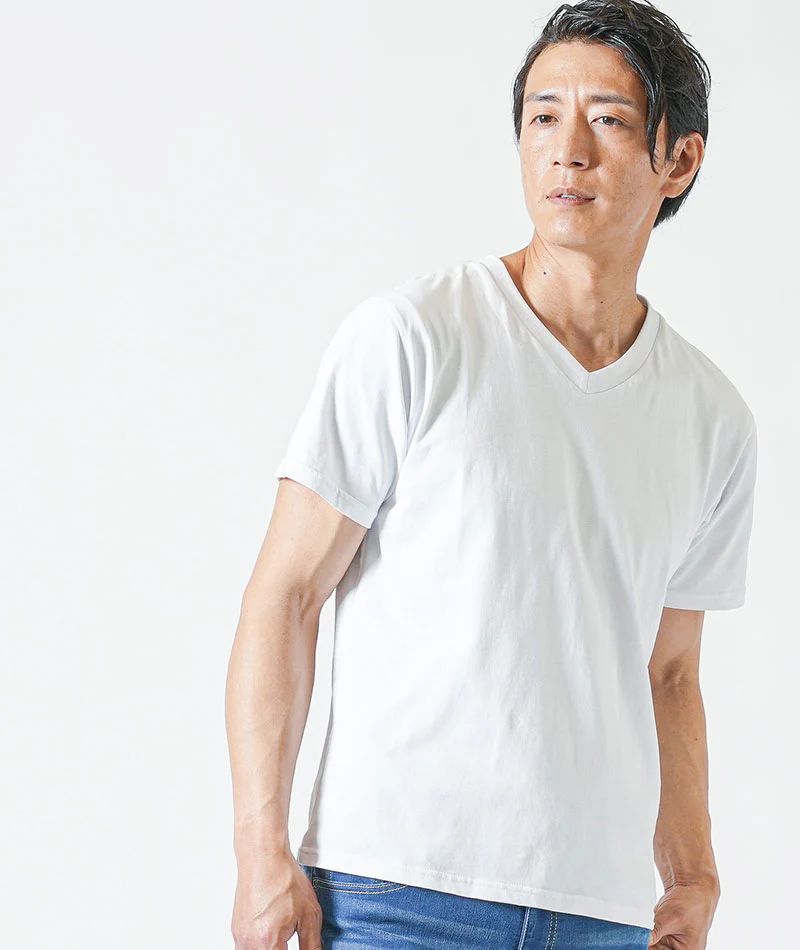 40代メンズ夏の3点コーデセット　黒7分袖ロングカーディガン×白半袖Tシャツ×ブリーチアンクルデニムパンツ - Image 13