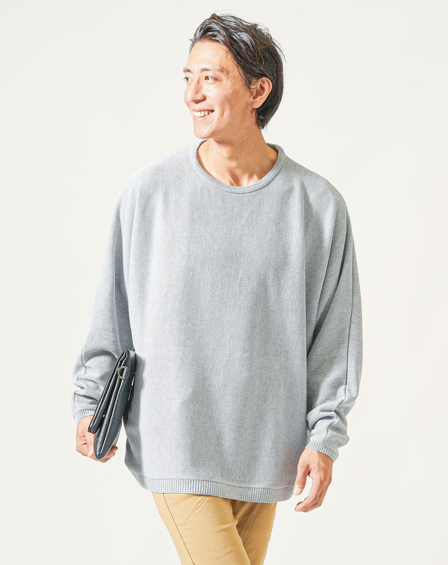 ドルマンスリーブゆったり長袖クルーネックニット - Image 32