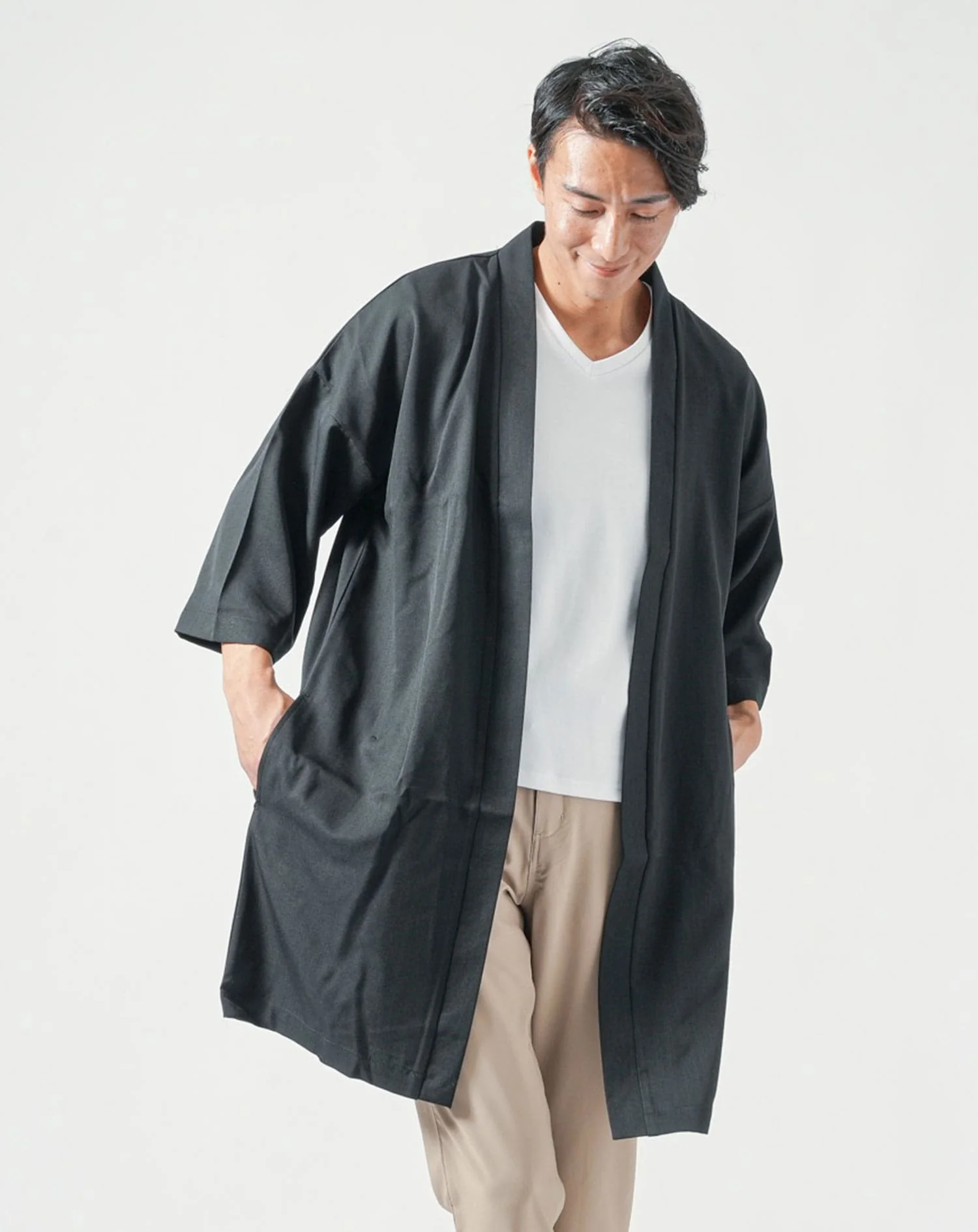 接触冷感オーバーサイズ7分袖ロングカーディガン - Image 9