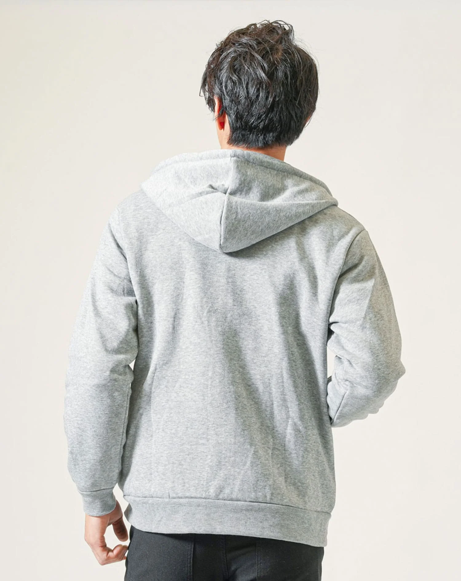 裏起毛素材ジップアップ長袖パーカー - Image 8