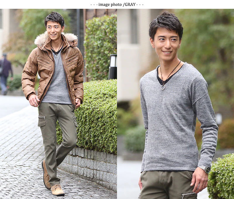Ｖネックニットソー×Ｖネックカットソー ２点セット - Image 12