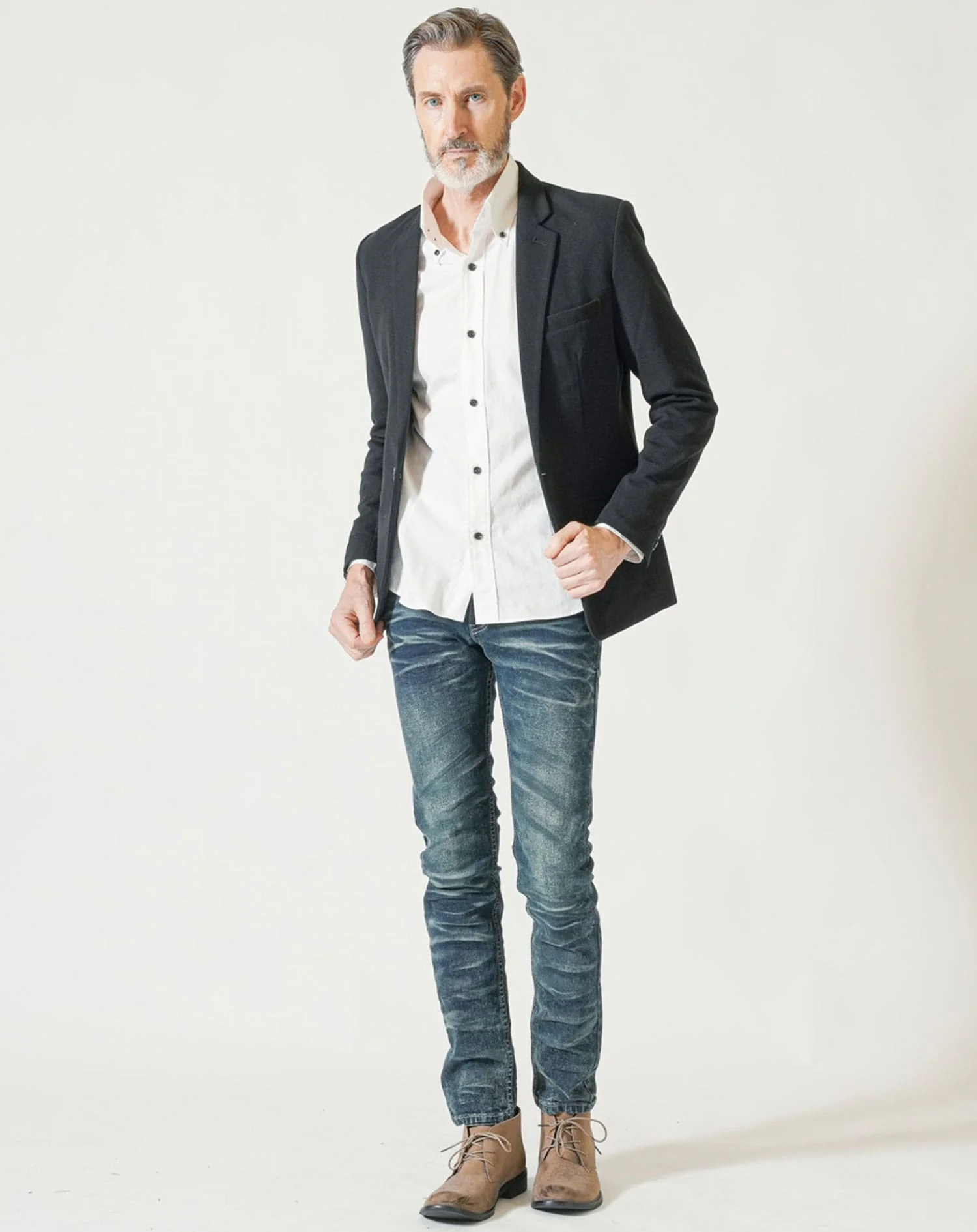 50代60代向け 日本製スリムフィットボタンダウン長袖ブロードシャツ - Image 12