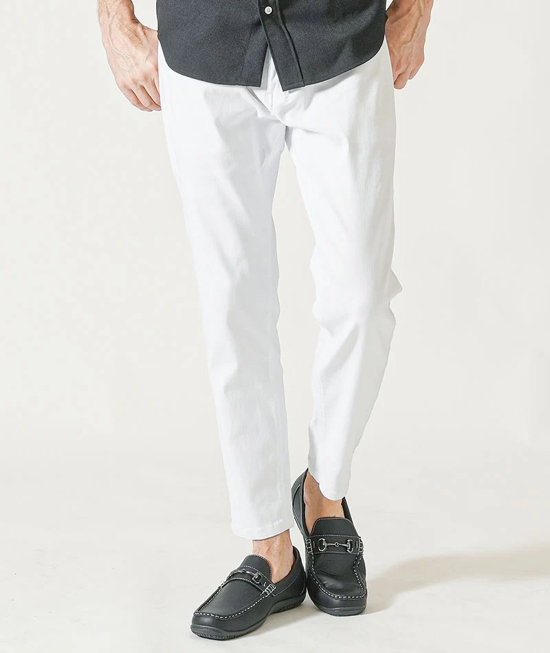 60代メンズ夏の3点コーデセット 黒7分袖シャツ×ワイン7分袖Tシャツ×白アンクルチノパンツ - Image 14
