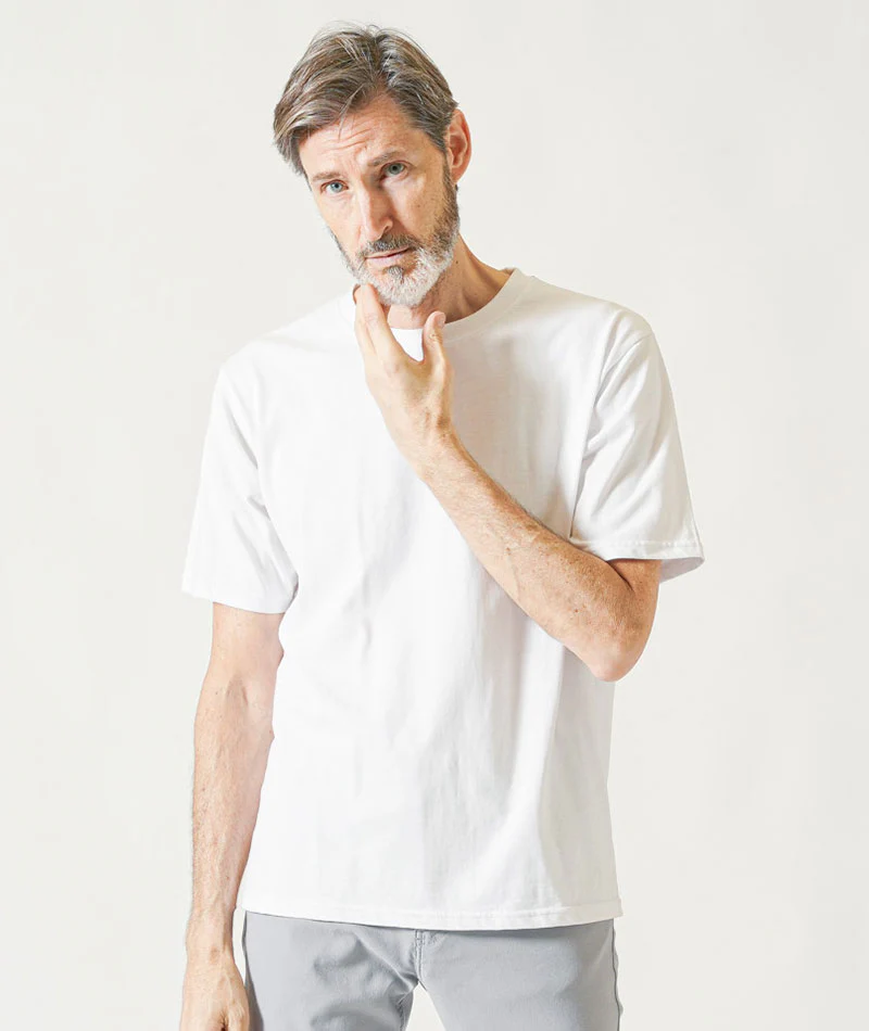 60代メンズ夏の3点コーデセット ネイビー5分袖サマーカーディガン×白半袖Tシャツ×グレーストレッチチノパンツ - Image 7