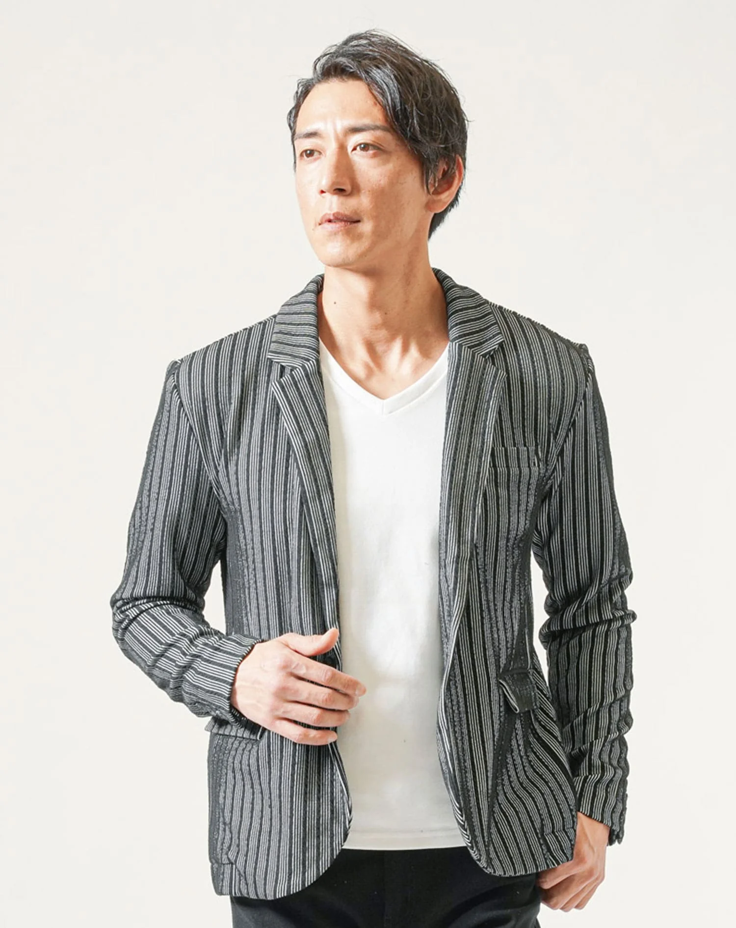 ストライプスリムテーラードジャケット - Image 7