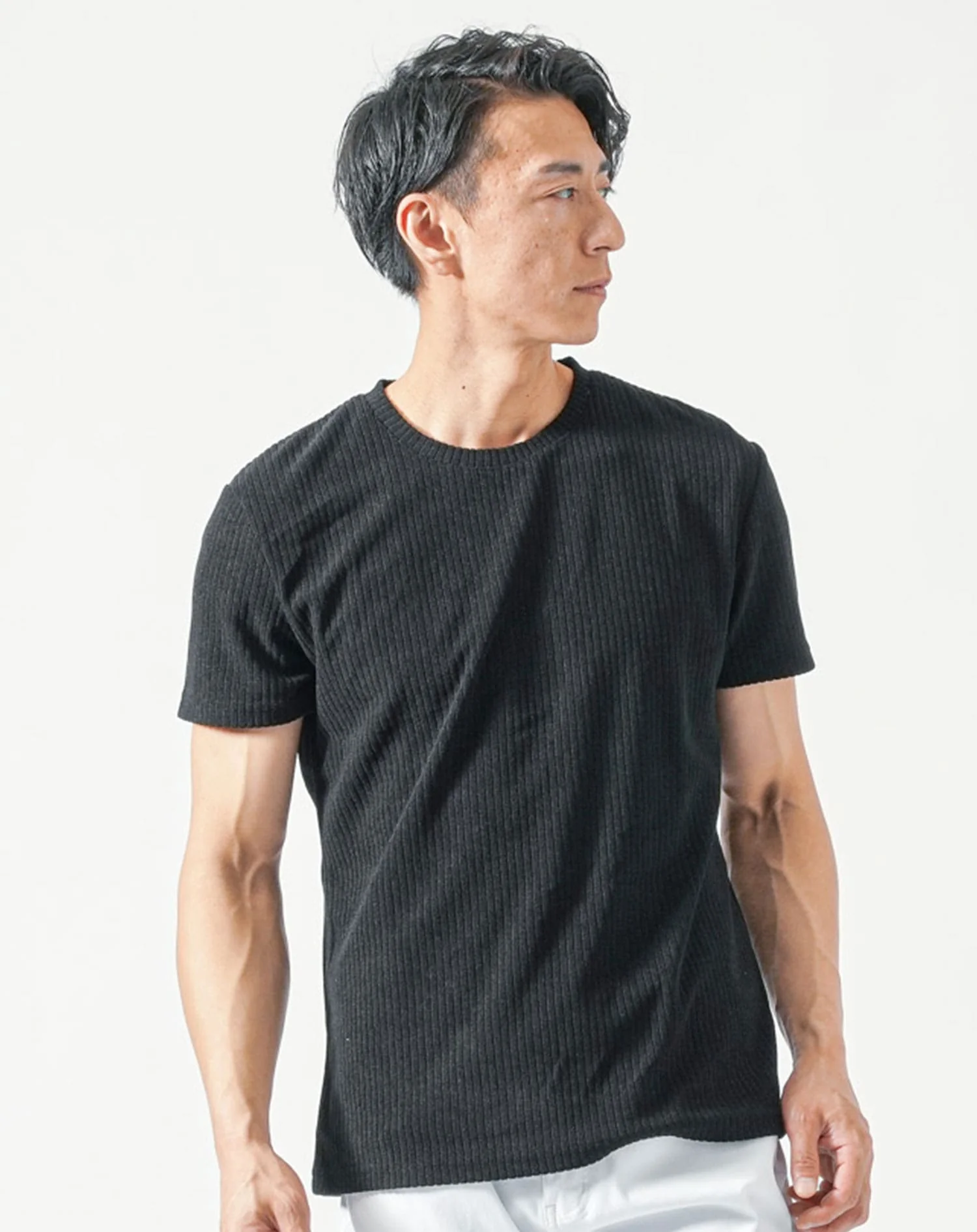 パイルテレコ素材クルーネック半袖Tシャツ - Image 11