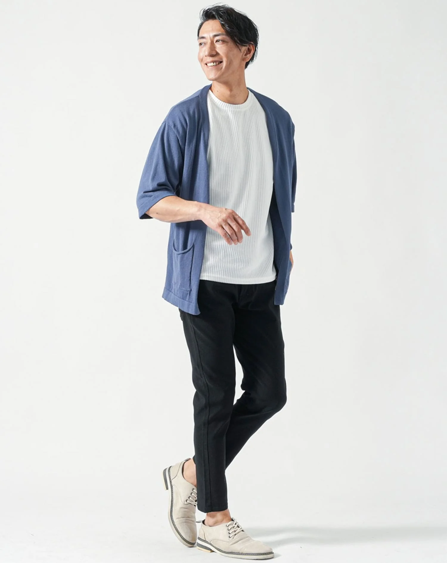 パイルテレコ素材クルーネック半袖Tシャツ - Image 8