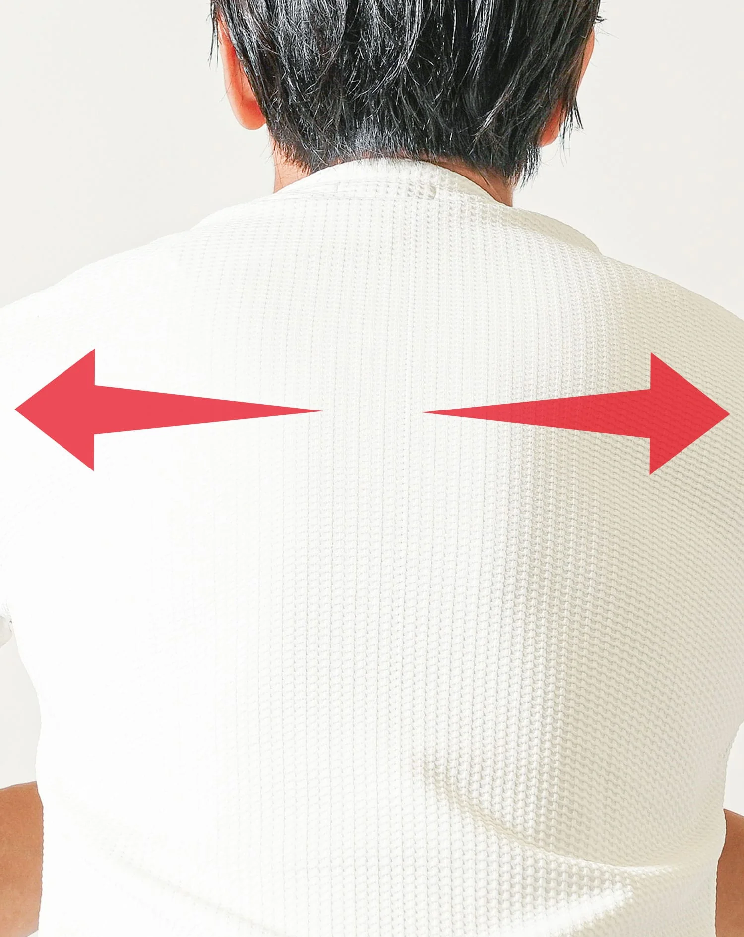 膨れワッフル編み半袖VネックTシャツ - Image 9
