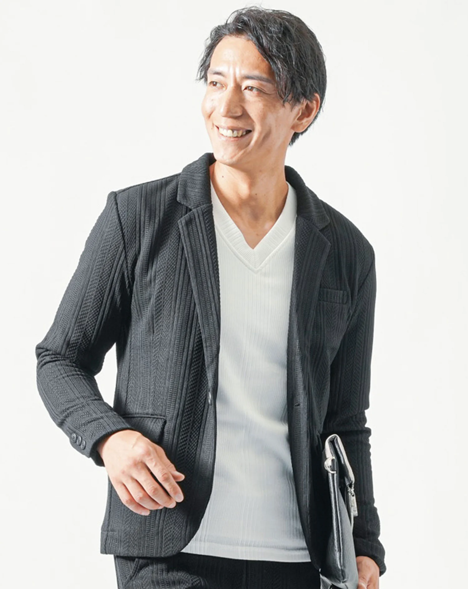 セットアップ 膨れジャガード長袖ニットテーラードジャケット×アンクルイージーパンツ - Image 6