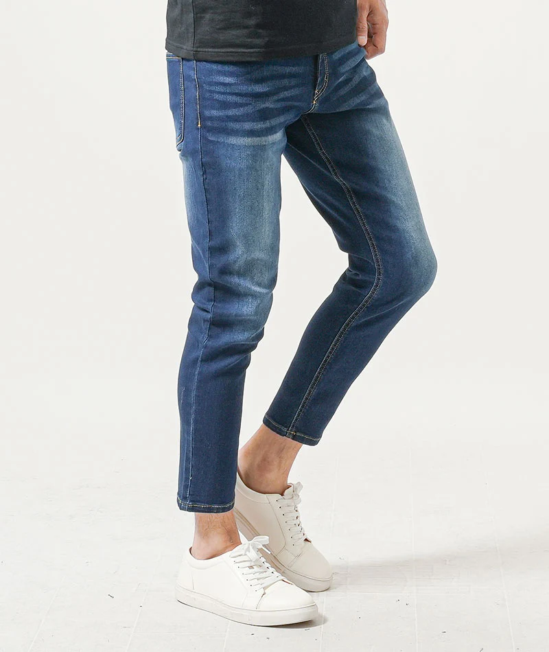 ちょいワル・イケオジメンズ接触冷感3点コーデセット　白7分袖シャツ×黒半袖Tシャツ×インディゴアンクルデニムパンツ - Image 8