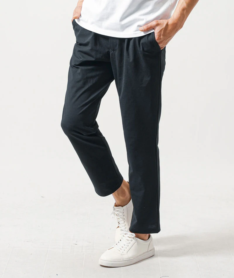ちょいワル・イケオジメンズセットアップ3点コーデセット　黒半袖シャツ×白半袖Tシャツ×黒ストレッチイージーパンツ - Image 14