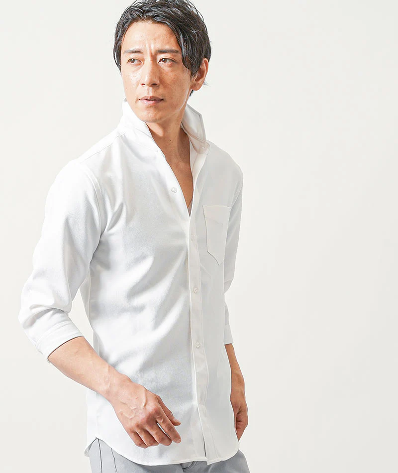 ちょいワル・イケオジメンズ3点コーデセット　黒7分袖カーディガン×白7分袖シャツ×グレースリムチノパンツ - Image 7