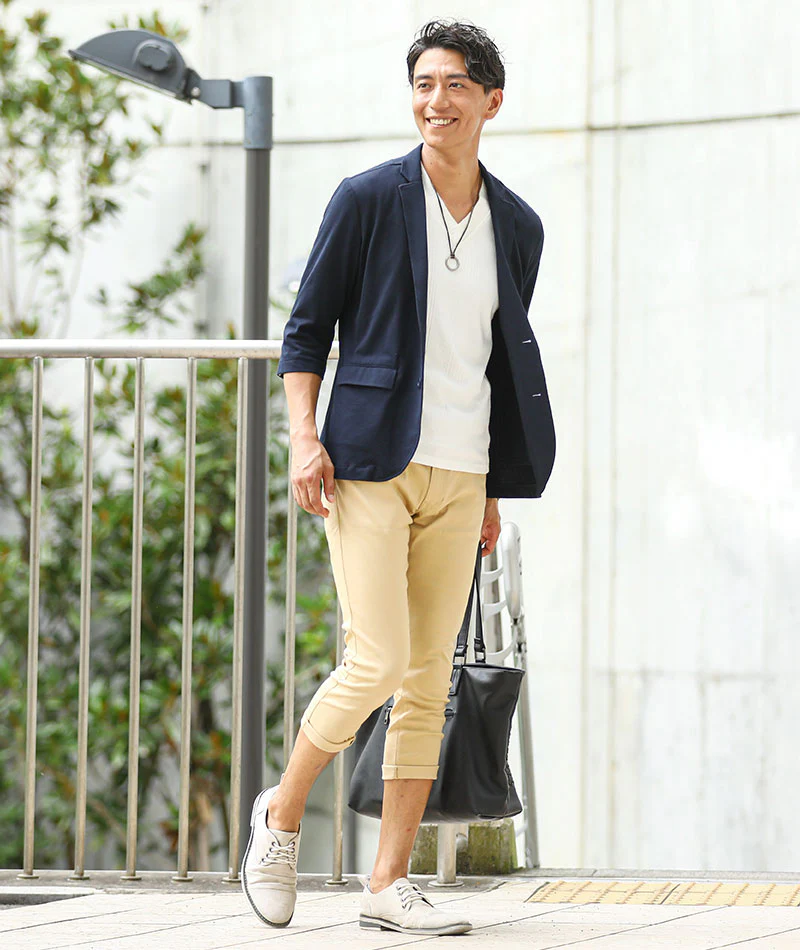 トリコロールデザインストレッチテーパードパンツ - Image 33