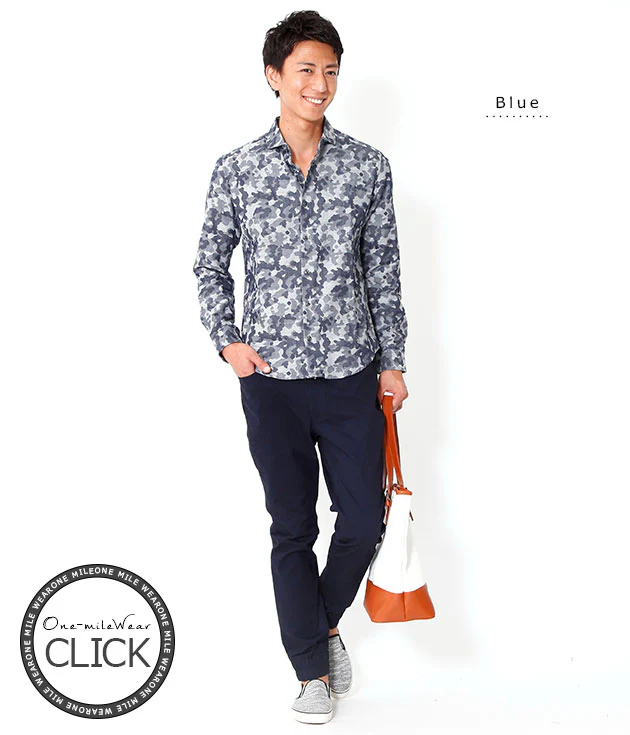 シャドーカモ柄ホリゾンタルカラーシャツ 日本製 One-mileWear - Image 16