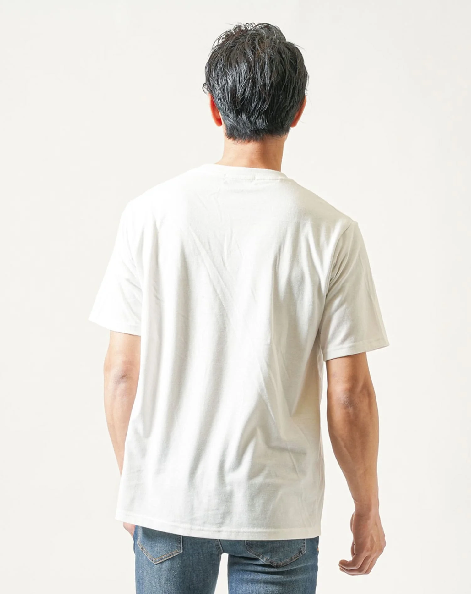 梨地ボタンレス長袖テーラードジャケット×半袖クルーネック白無地Ｔシャツ 2点セット - Image 8