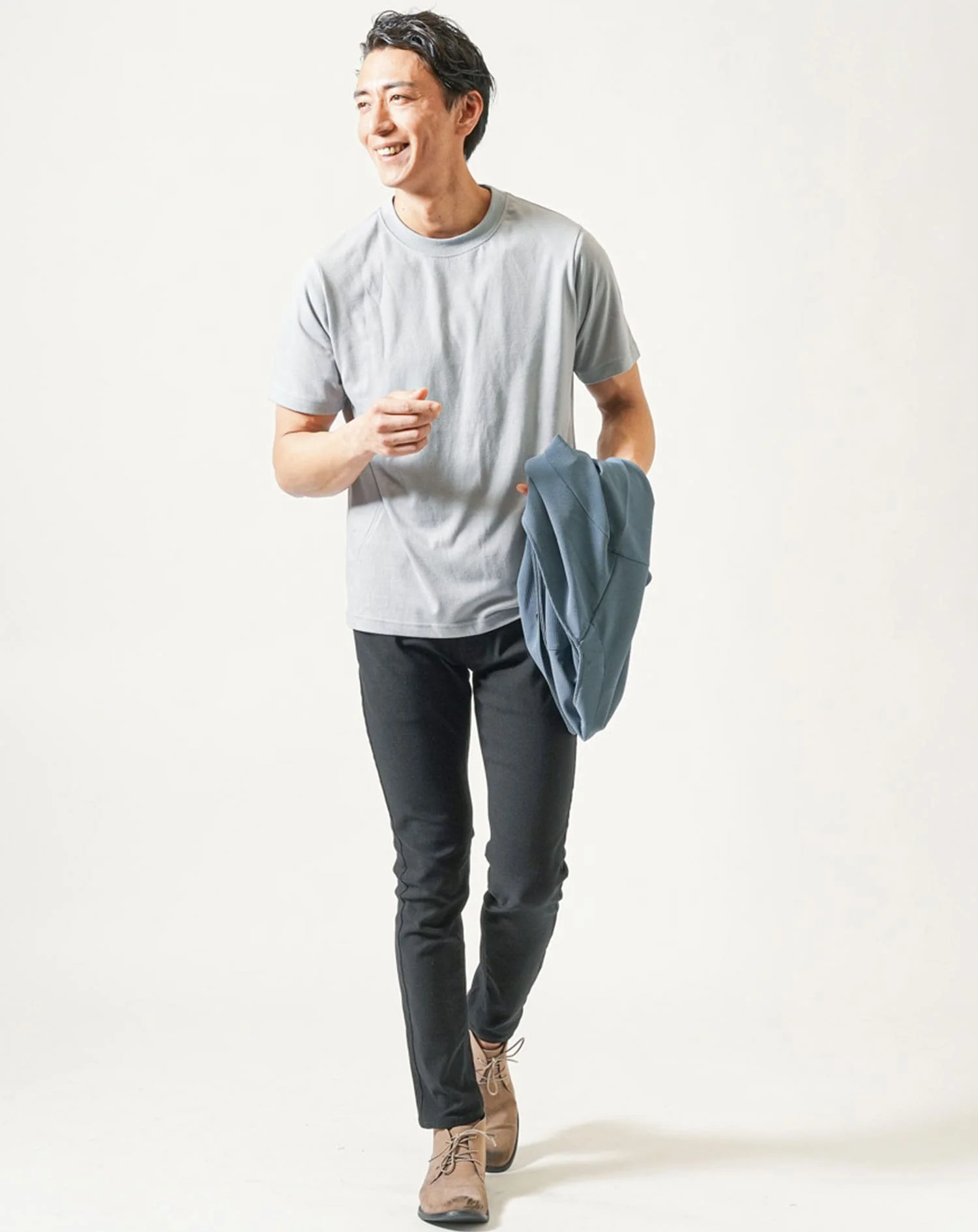 ノーカラー長袖ジャケット×半袖クルーネックＴシャツ 2点セット - Image 20