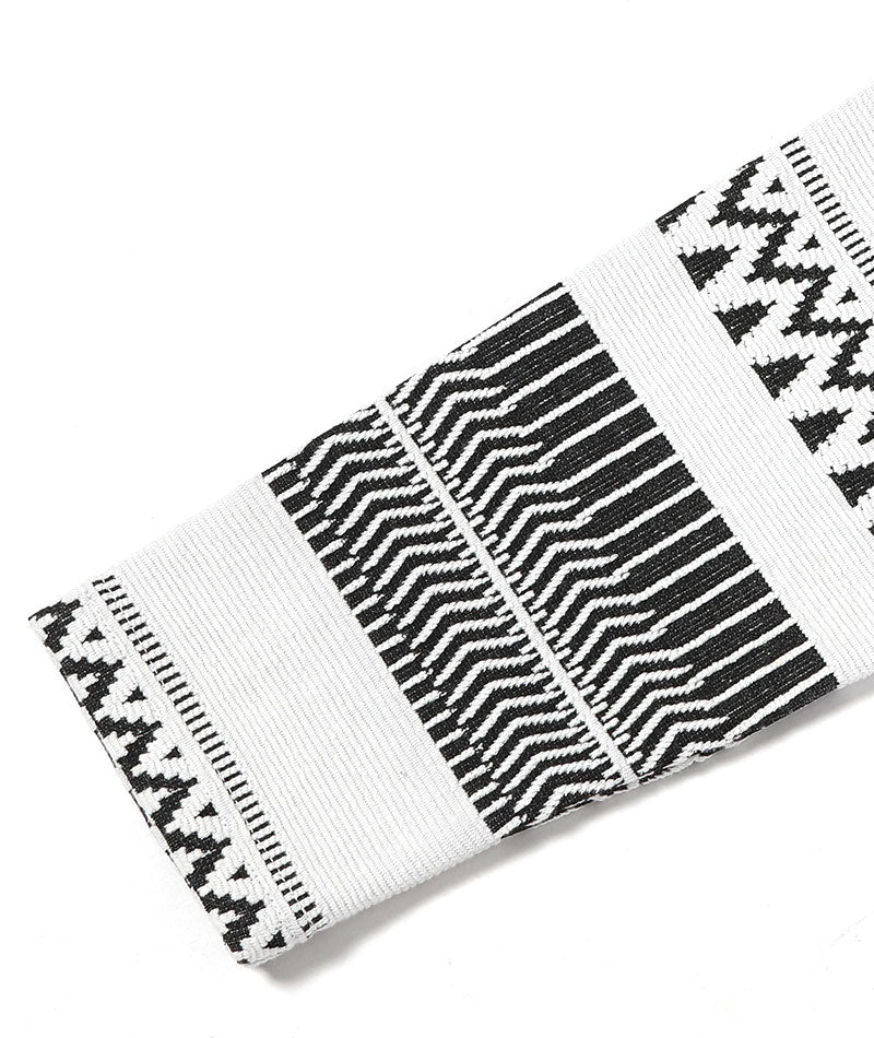 オルテガボーダーリップル長袖VネックTシャツ - Image 19
