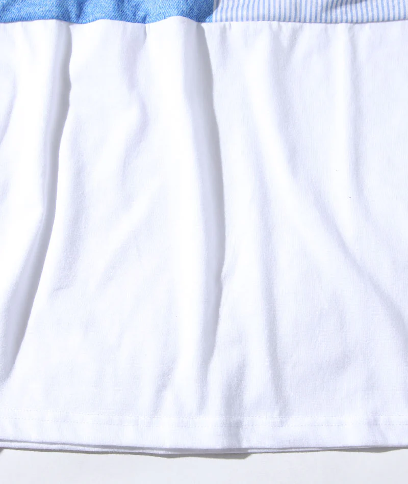 前身切り替えデザイン半袖VネックTシャツ - Image 13