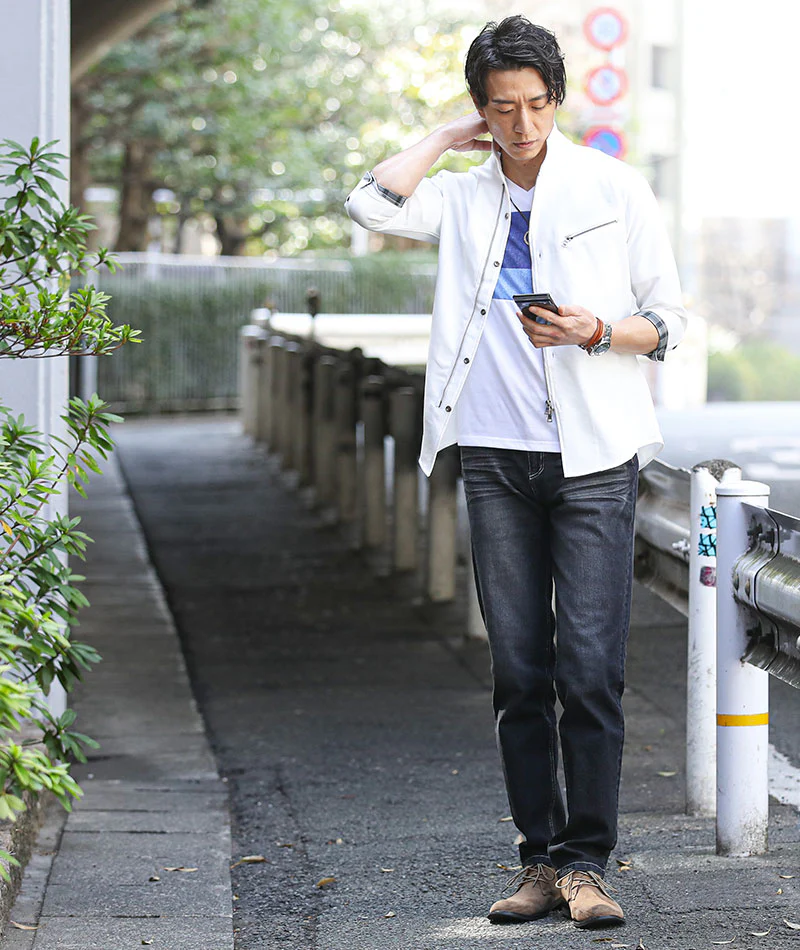前身切り替えデザイン半袖VネックTシャツ - Image 6