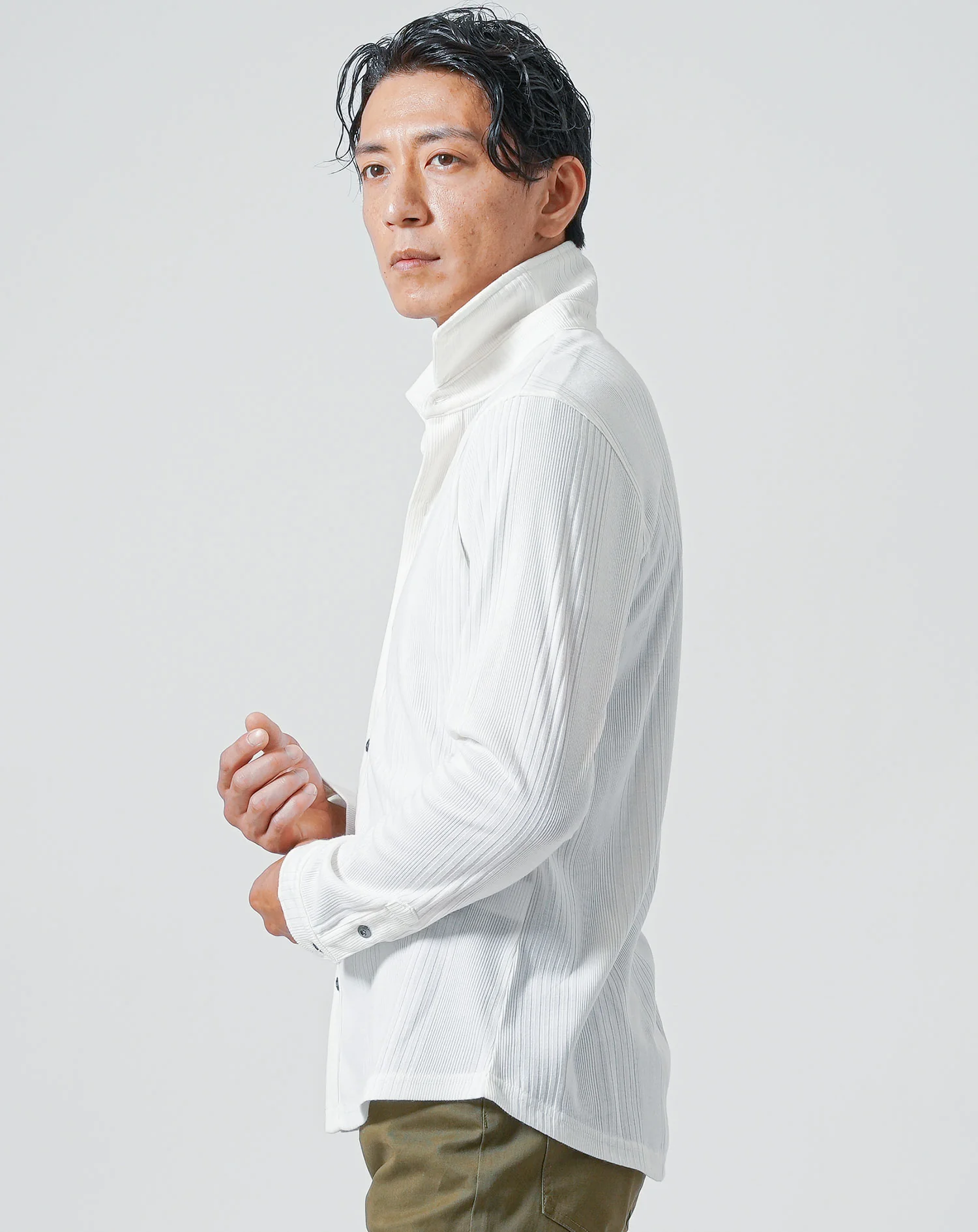 ランダムテレコストレッチ長袖シャツ - Image 9