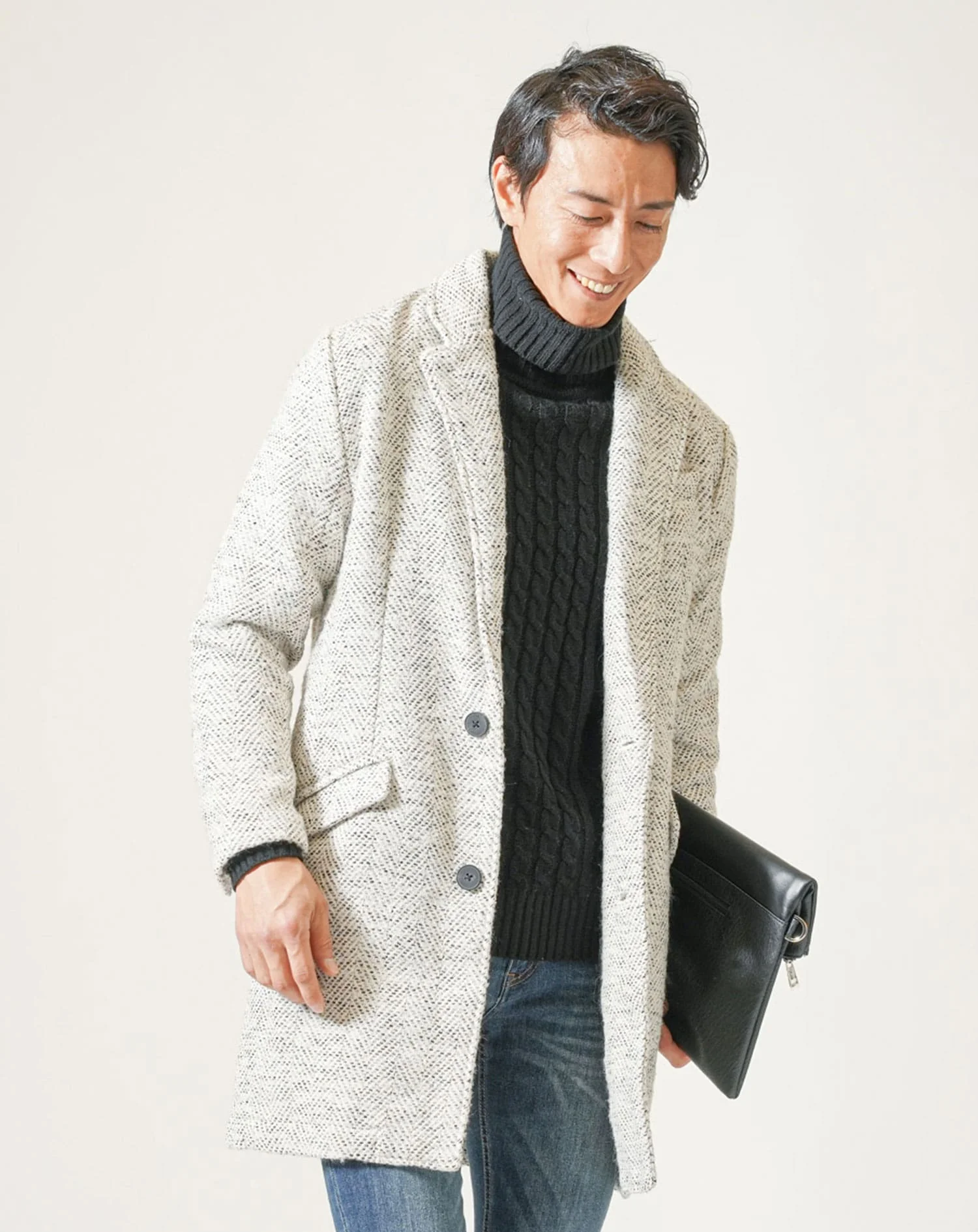 ウールツイードロングチェスターコート - Image 9