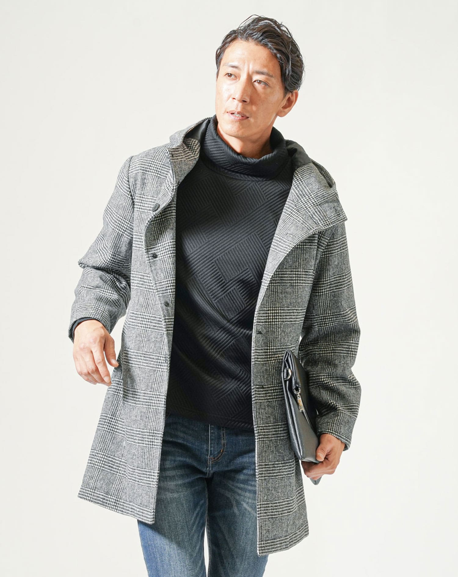 バイアスジャガード長袖タートルネックTシャツ - Image 14
