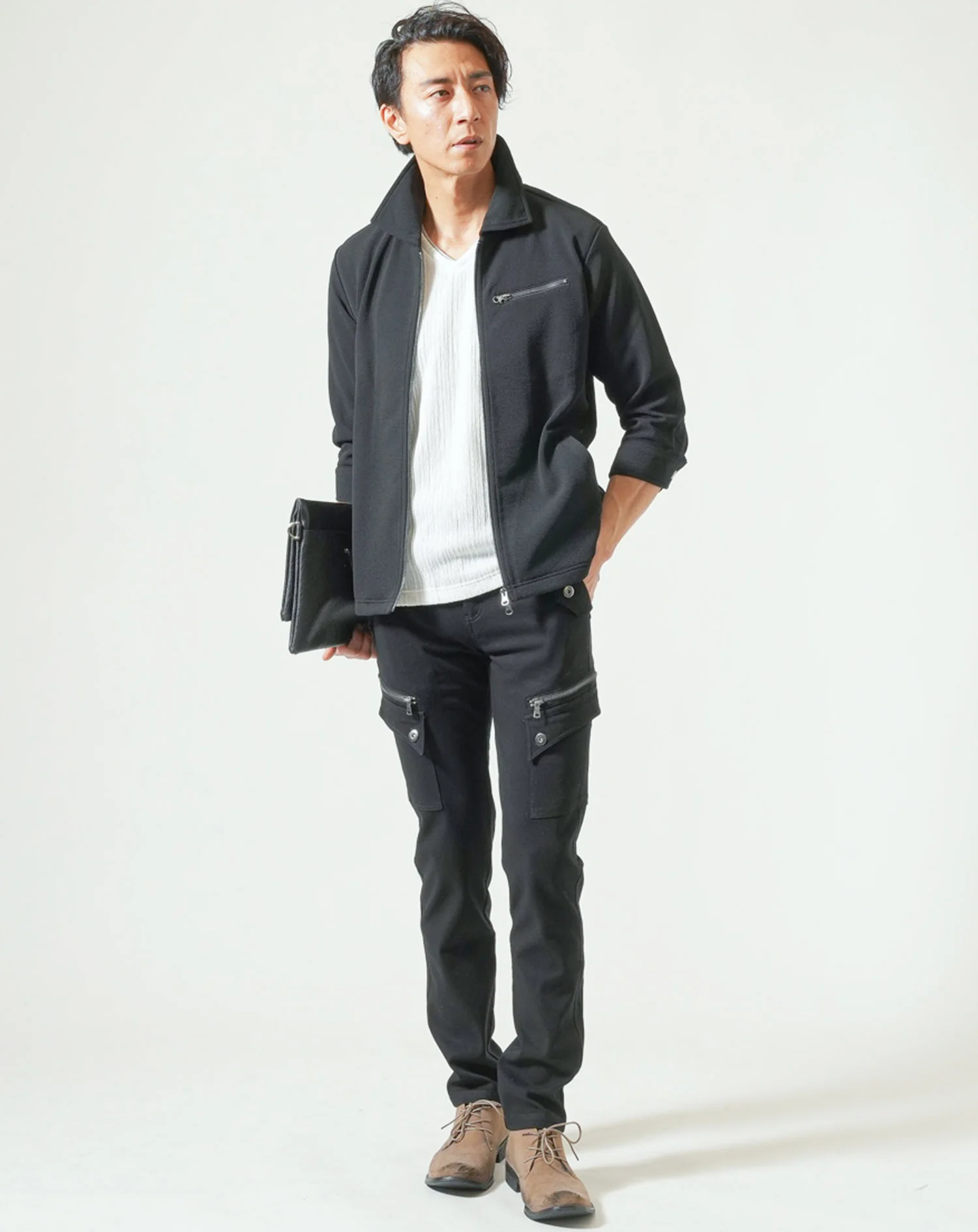 ジップデザイン7分袖ジャケット - Image 7