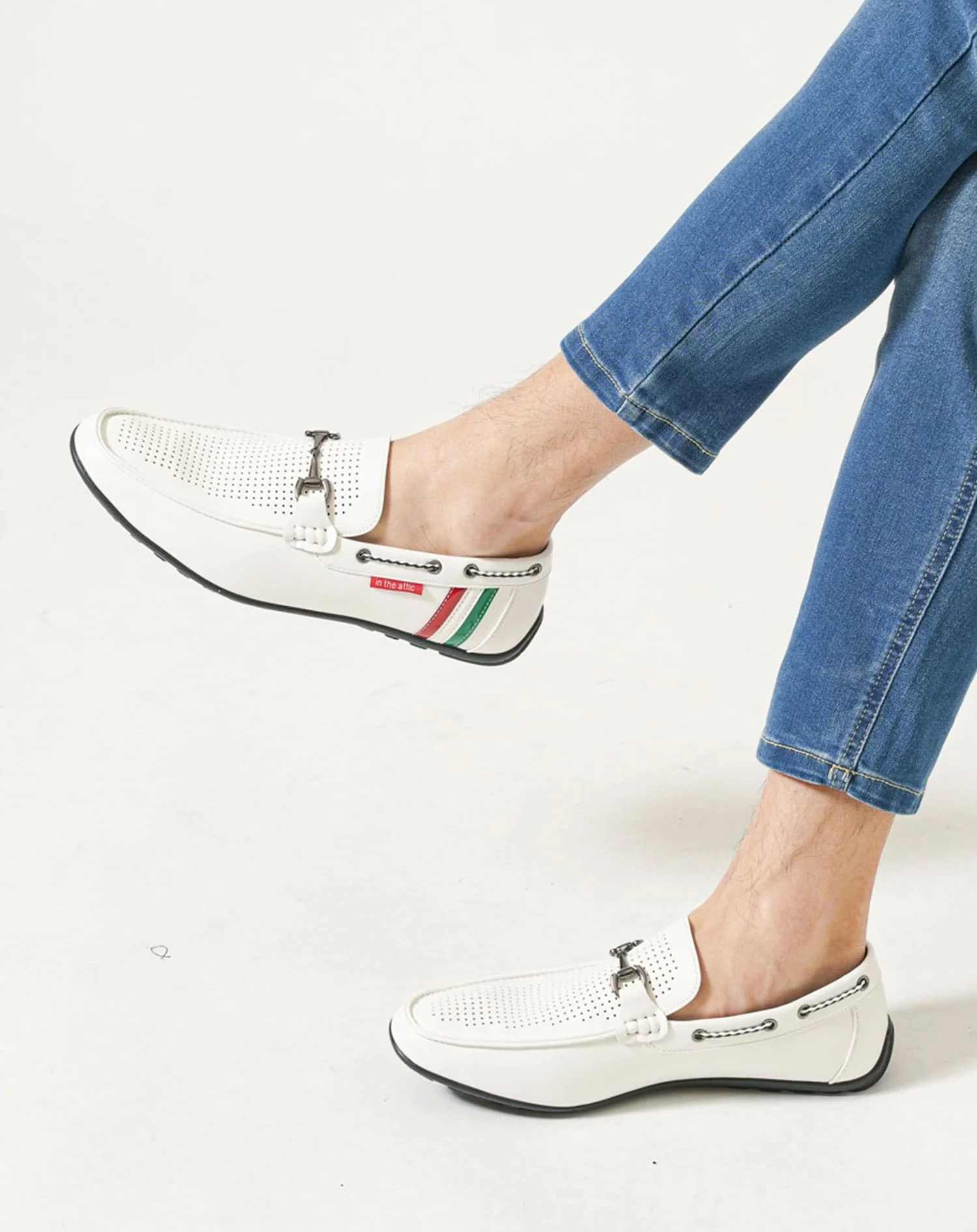 イタリアラインパンチングPUレザービットドライビングシューズ - Image 12